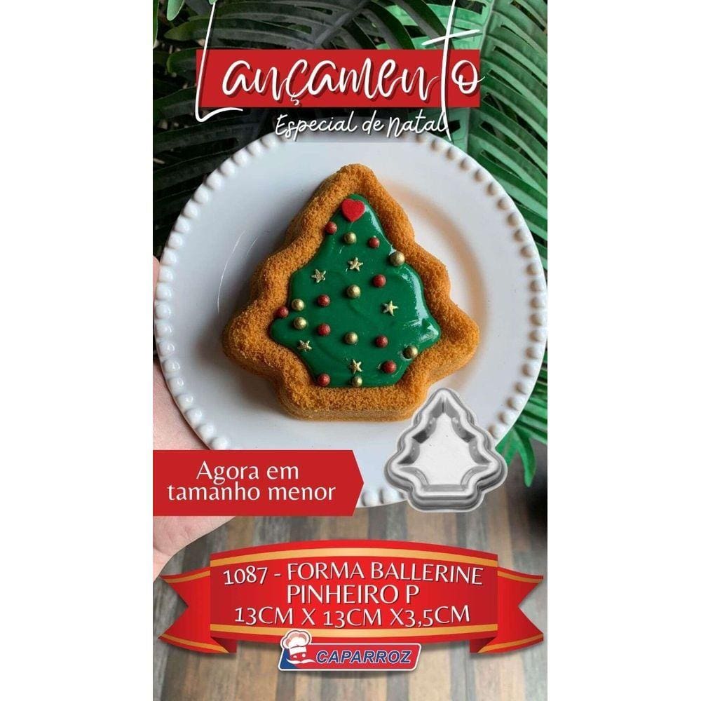 Forma Ballerine Pinheiro (arvore De Natal) 13x13x3,5cm