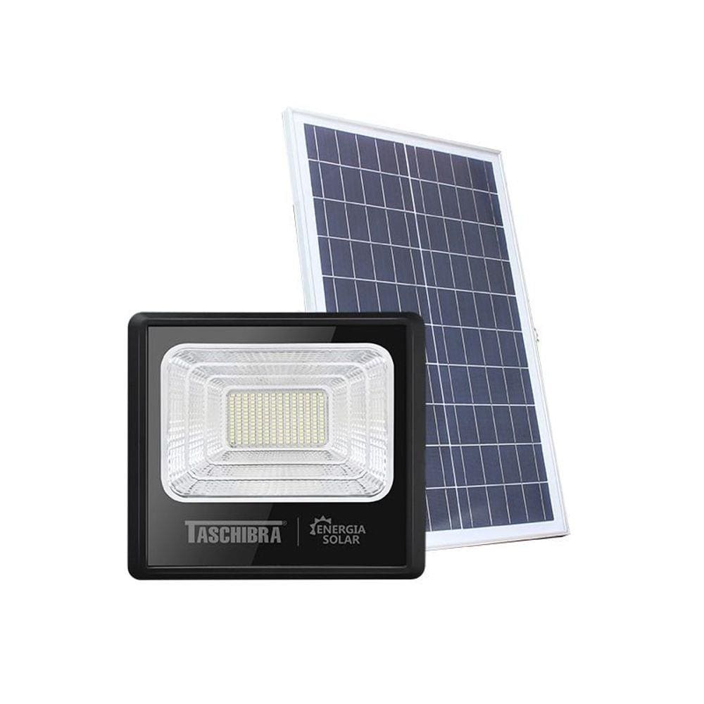 Refletor Led Solar Taschibra TR Sun 100W Preto 6500K Luz Branca