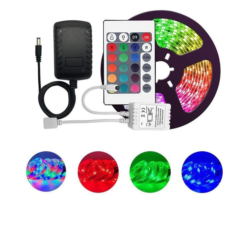 Fita Led Rgb 3528 5M Silicone Ip65 Acompanha Fonte E Controladora