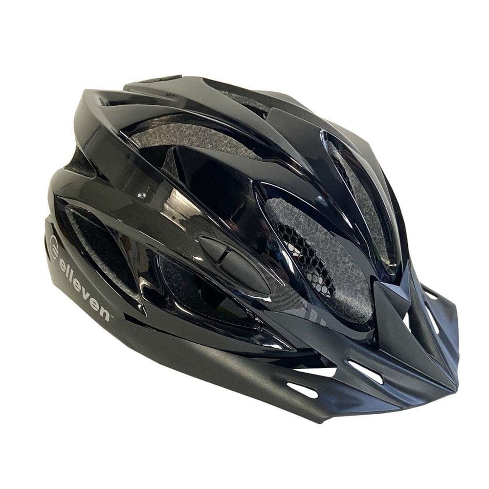 Capacete Adulto Ciclista Bike Viseira e LED INMOLD G Preto