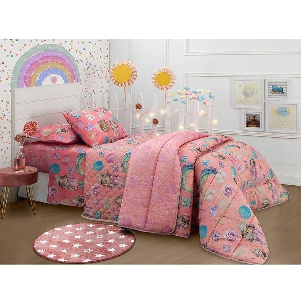 Jogo De Cama Duplo 3 Peças Solteiro Lollipop Hapy Day