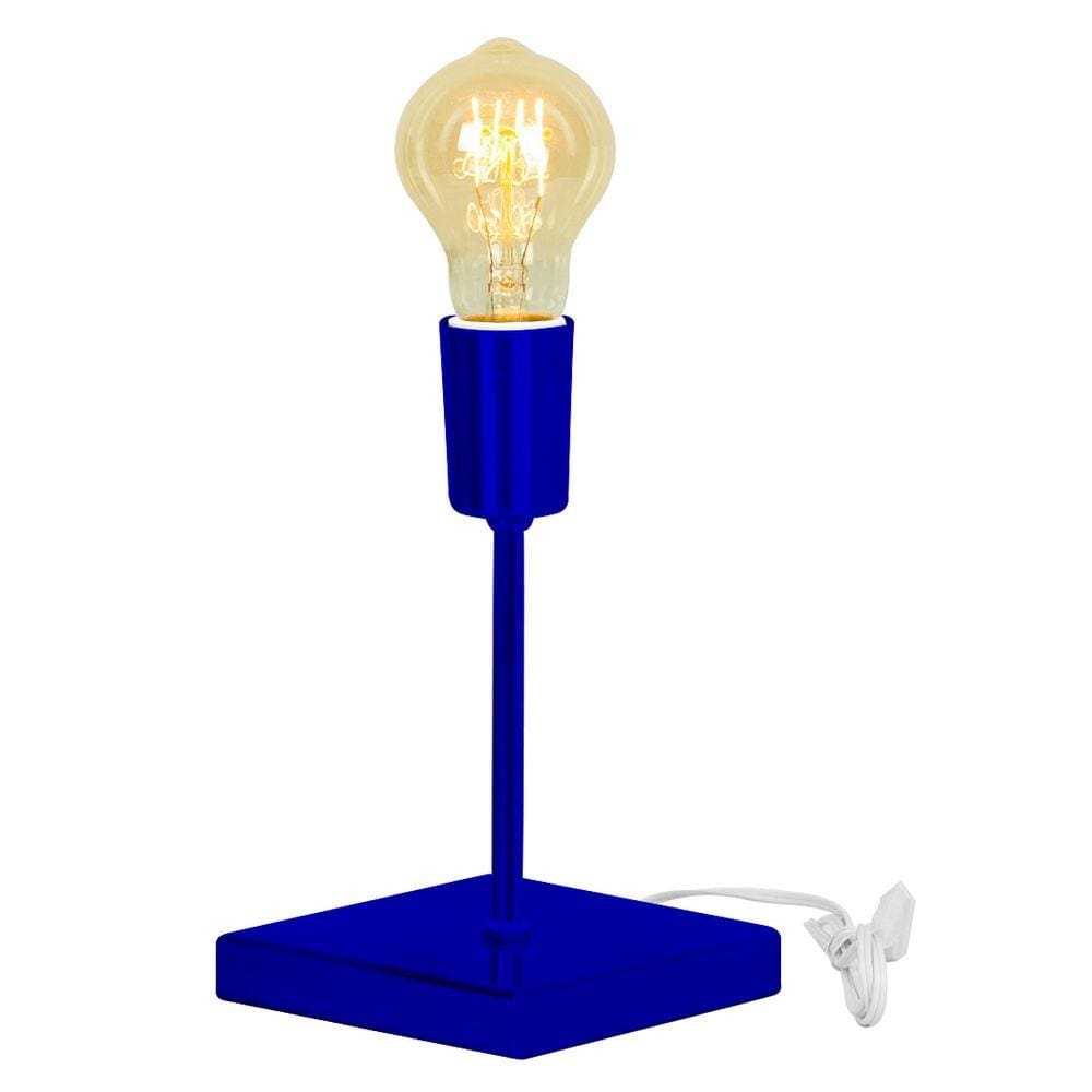 Luminária de Mesa Abajur Vintage Touch Azul Metálico