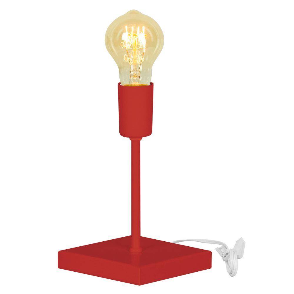 Luminária de Mesa Abajur Vintage Touch Vermelho