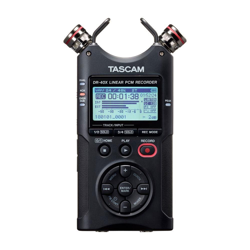 Gravador de Áudio Portátil DR-40X com Microfone Tascam