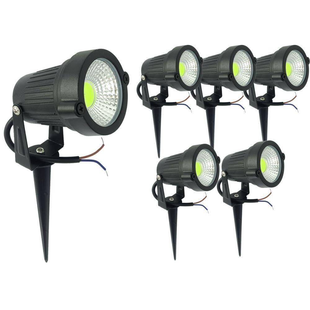 Kit 6 Espeto Jardim Luminária Spot Led Alto Brilho 7w Verde