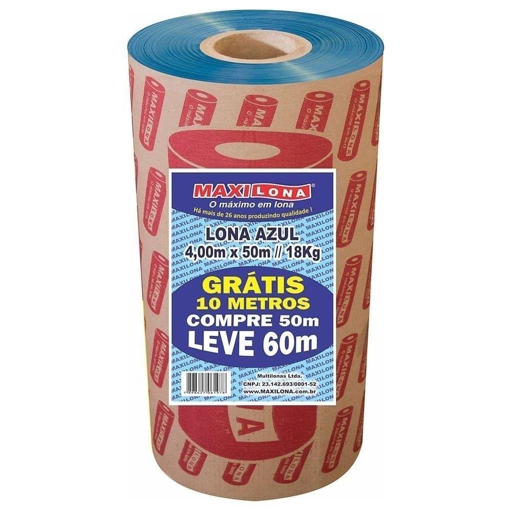 Lona Plástica Azul Maxilona 4 X 50M 18Kg + 10M