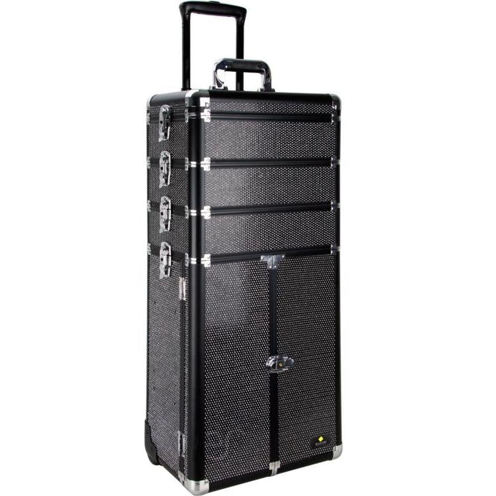 Maleta Maquiagem Profissional Alumínio ABS 4 em 1 Pelegrin PEL-M1024 Preta