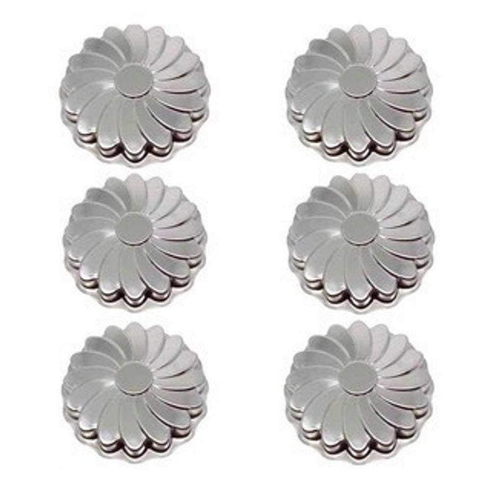 Jogo Kit (6 Unids) Forma Mini Bolo Torta Girassol (7x2 Cm)