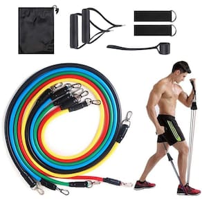 Kit Tubing Elástico 11 Itens Treinamento Funcional Pilates