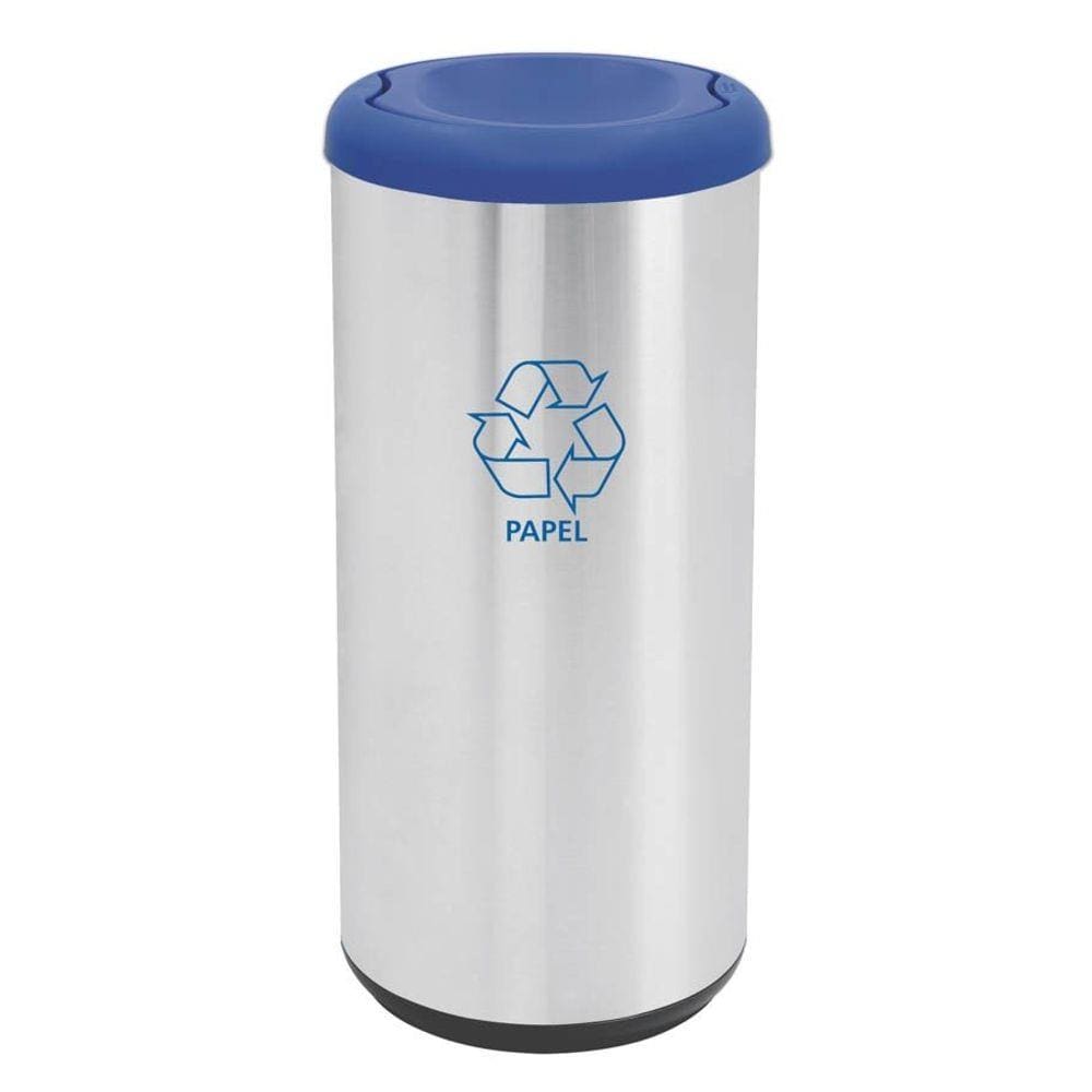 Lixeira Inox Tramontina Cápsula Selecta Plus Basculante Scotch BriteAzul em Polipropileno 40 L Tramontina