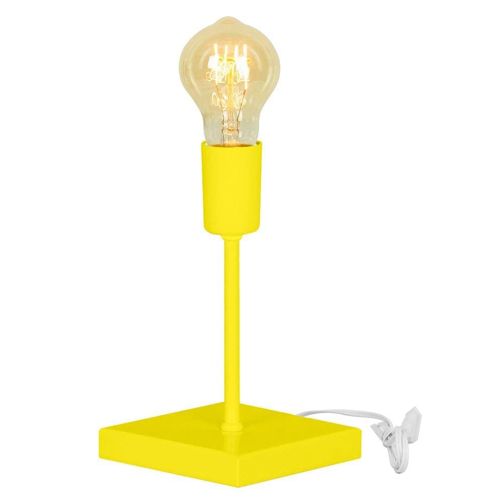Luminária de Mesa Abajur Vintage Touch Amarelo com Lampada