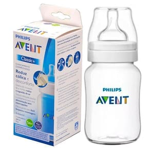 Mamadeira Anti-Colic Classica Transparente 260Ml 1M+