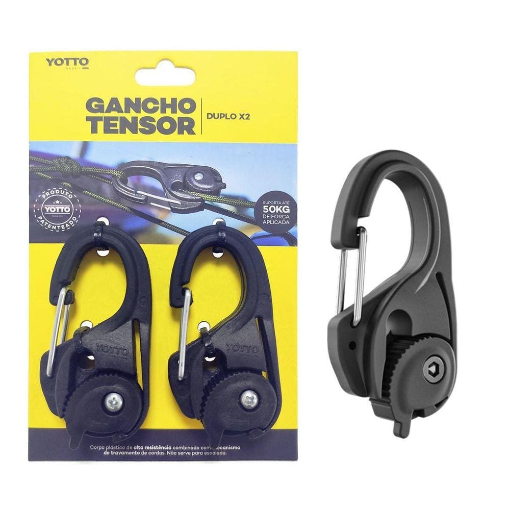 Gancho Tensor De Corda Camping Barraca Lona X2 50 Kg Duplo