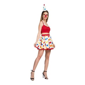 Fantasia Palhaça Adulto Feminina Roupa Festa com Acessórios