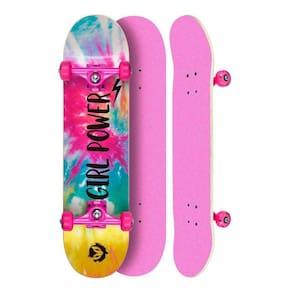 Skate Montado Profissional Cisco Feminino Tie Dye Truck/Roda/Lixa Rosa 8