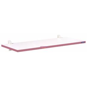 Prateleira Color 60x25cm 15mm em Madeira Branca Maciça Pinus com Suporte Injetado Rosa