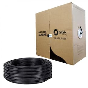 Caixa Cabo De Rede E Alarme Preto 4 Pares Cat5 300 Metros