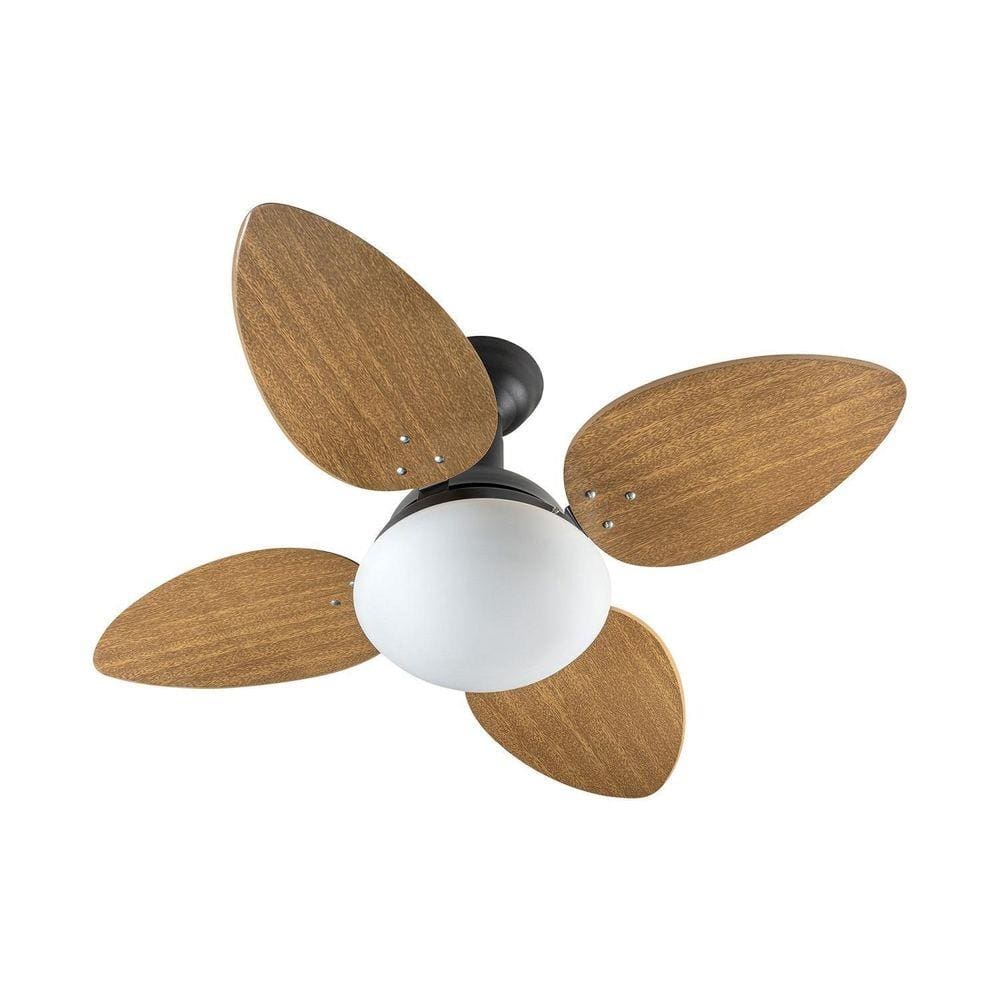 Ventilador Teto Jet Venti-Delta Preto 4 Pás Mdf Mogno 110 V