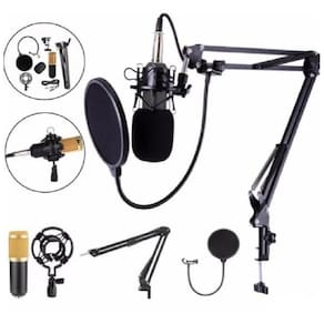 Kit Estúdio Profissional Microfone Condensador E Shock Mount