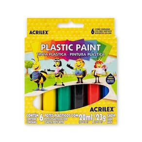 Tinta Plástica Acrilex Plastic Paint 20Ml Com 6 Cores
