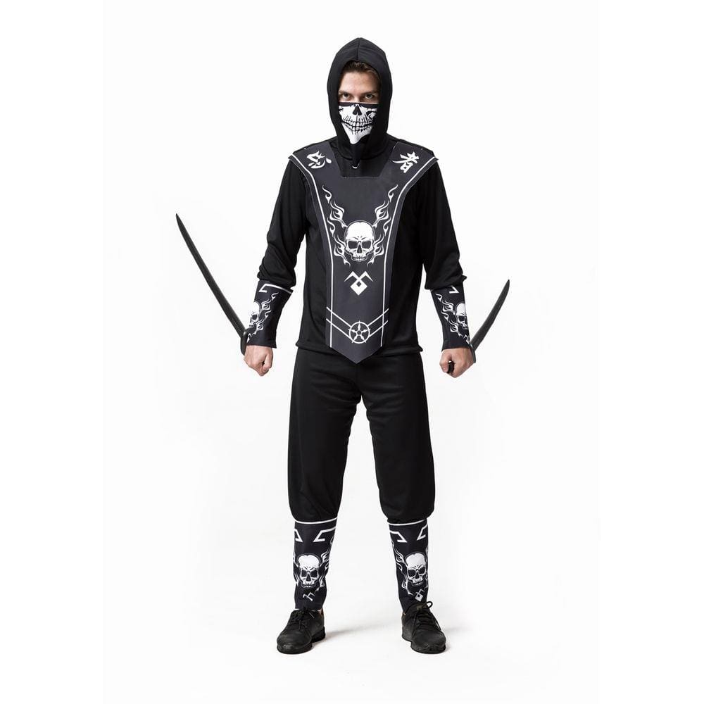 Fantasia Halloween Ninja Caveira Adulto Roupa Festa Carnaval