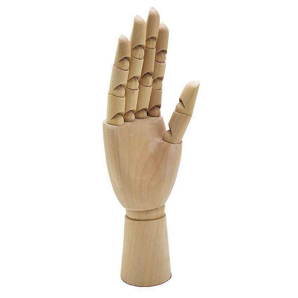 Mão Manequim Articulada De Madeira 30 Cm Direita