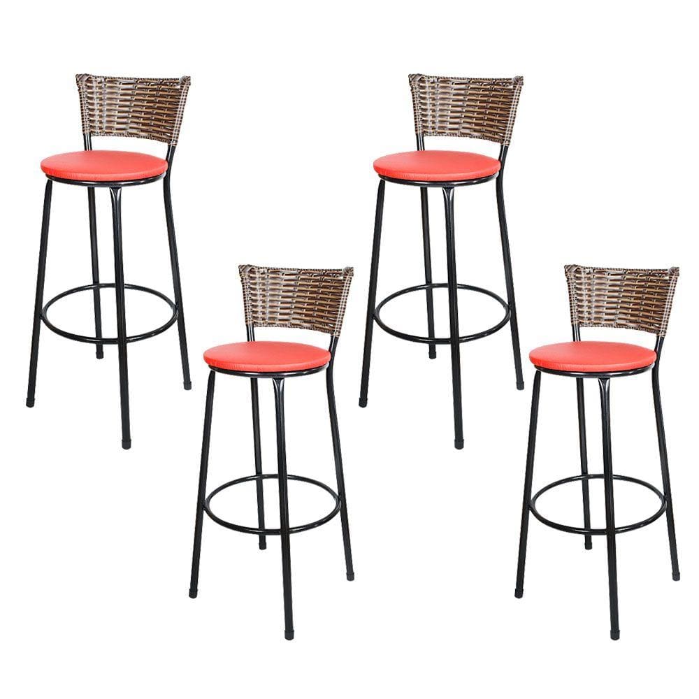 Banquetas Para Cozinha Cappuccino 4Un Assento Vermelho