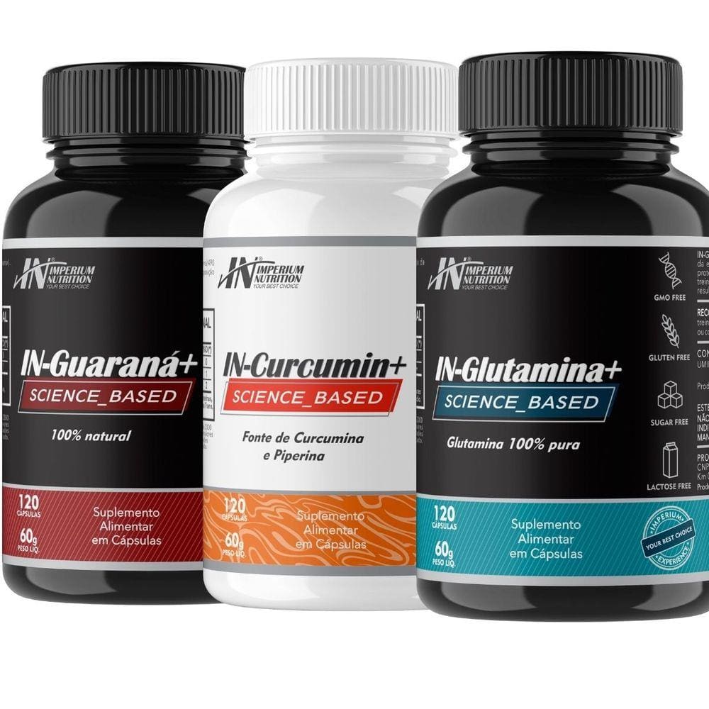 Combo EVERYDAY (Guaraná, cúrcuma, Glutamina) com 360 Cápsulas - Imperium Nutrition