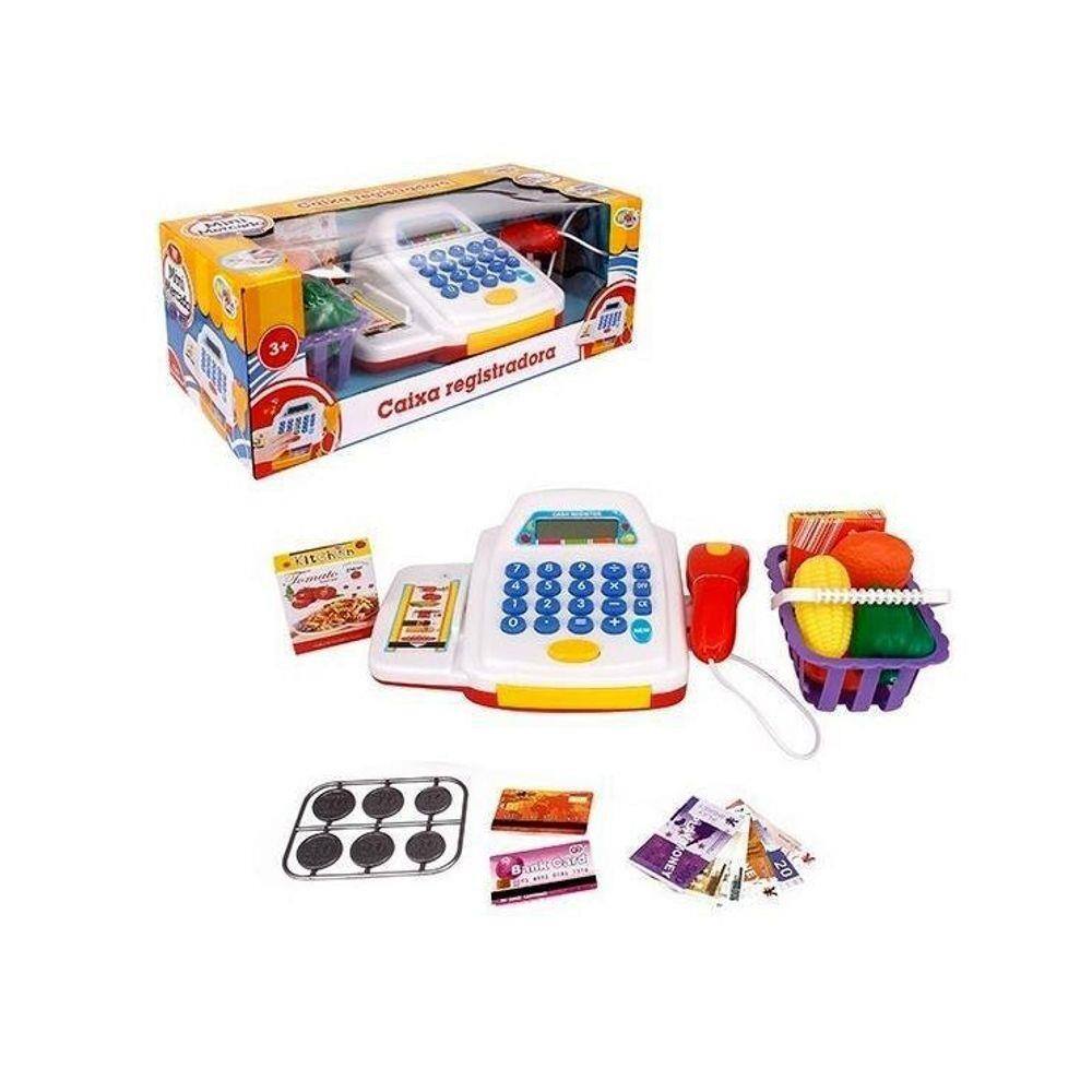 Brinquedo Caixa Registradora Mercadinho Com Som Led - Branco
