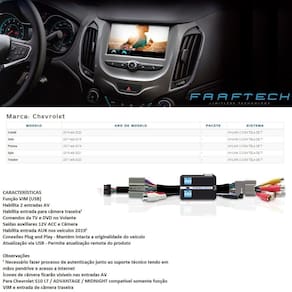 Desbloqueio de Multimídia Faaftech FT-VF-GM16 para Chevrolet GM Onix Prisma Cobalt Spin Tracker Myli