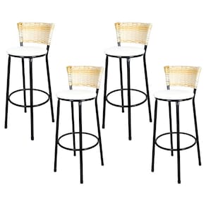 Banquetas Para Cozinha Palha 4Un Assento Branco