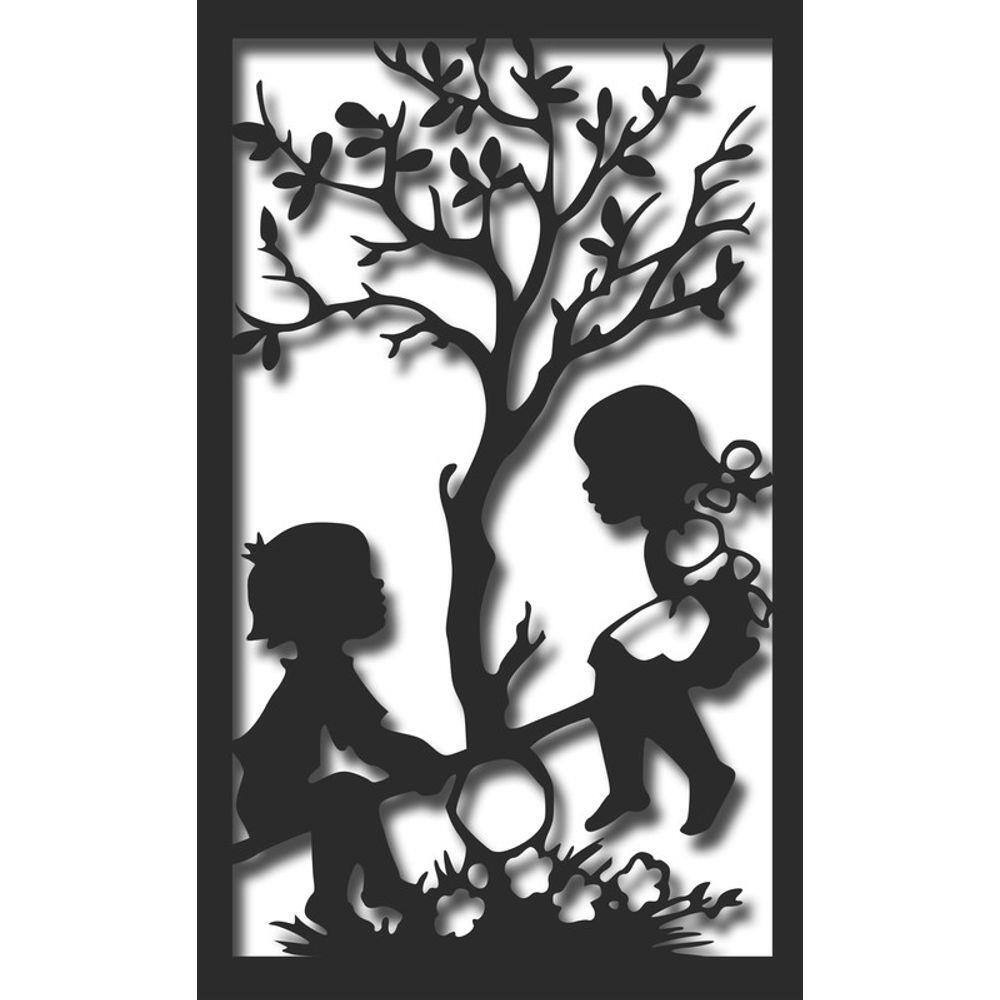 Quadro decorativo crianças na gangorra