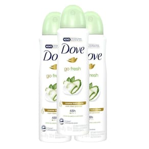 Kit 3X Desodorante Antitranspirante Aerosol Dove Go Fresh Pepino e Chá Ve