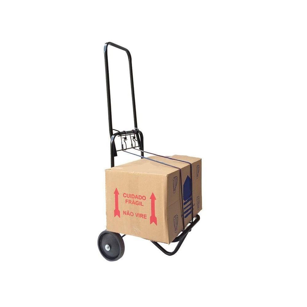 Carrinho De Carga Dobrável 50Kg Preto Com Elástico
