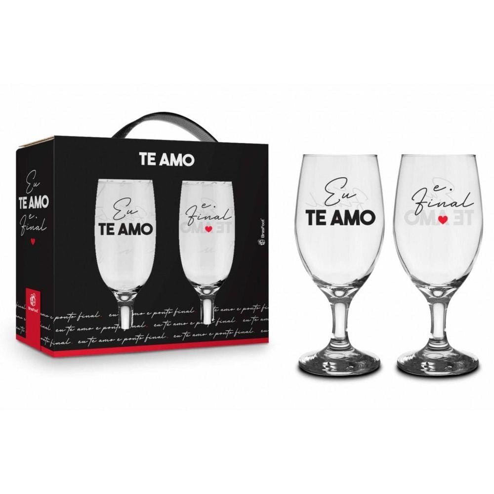 Conjunto 2 Taças Windsor Te Amo E Ponto Final Presente