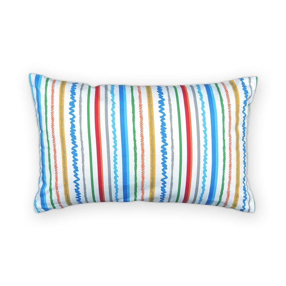 Capa Almofada VivaIN Infantil Branca Listrada Colorida
