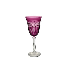 Kit 6 Taças Para Vinho Em Cristal Angela 250Ml Violeta