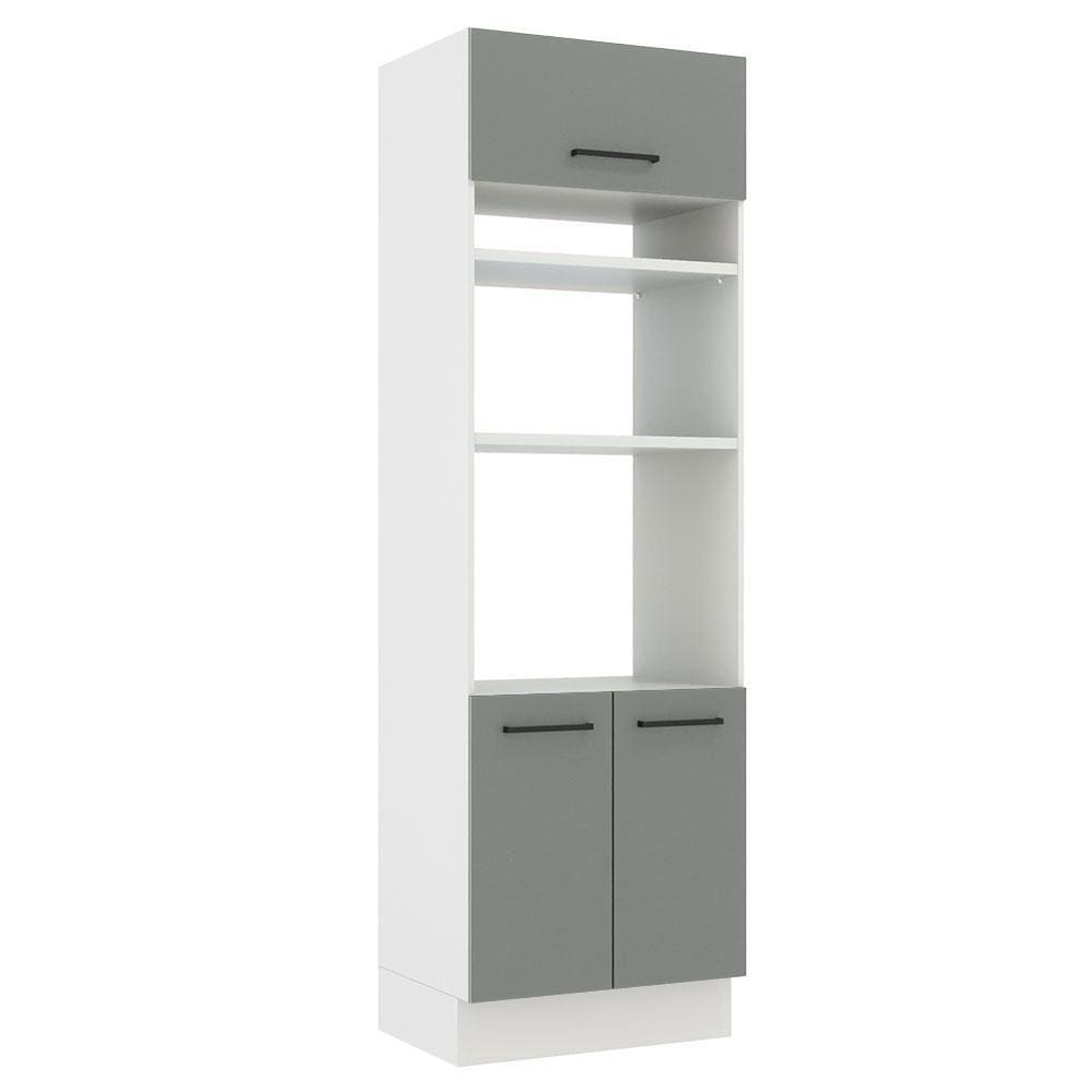 Torre Quente Madesa Agata 70 cm 3 Portas - Branco/Cinza