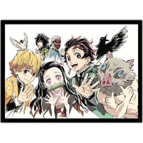 Quadro decorativo Zenitsu Desenho Demon Slayer Arte para sala