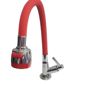 Torneira Gourmet Pia Bancada Colorida Vermelha Dois Jatos