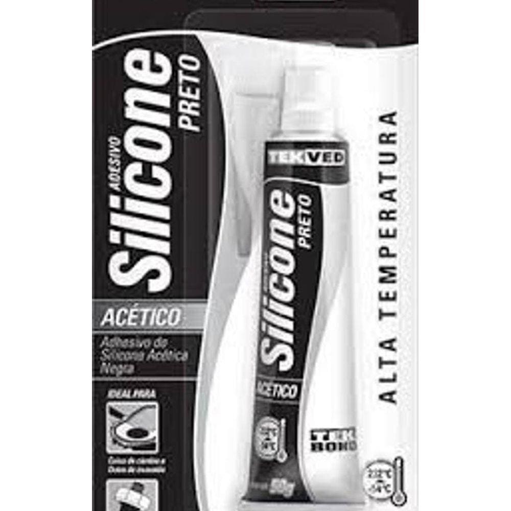 Silicone Acético Alta Temperatura Tekbond 50Gr Preto