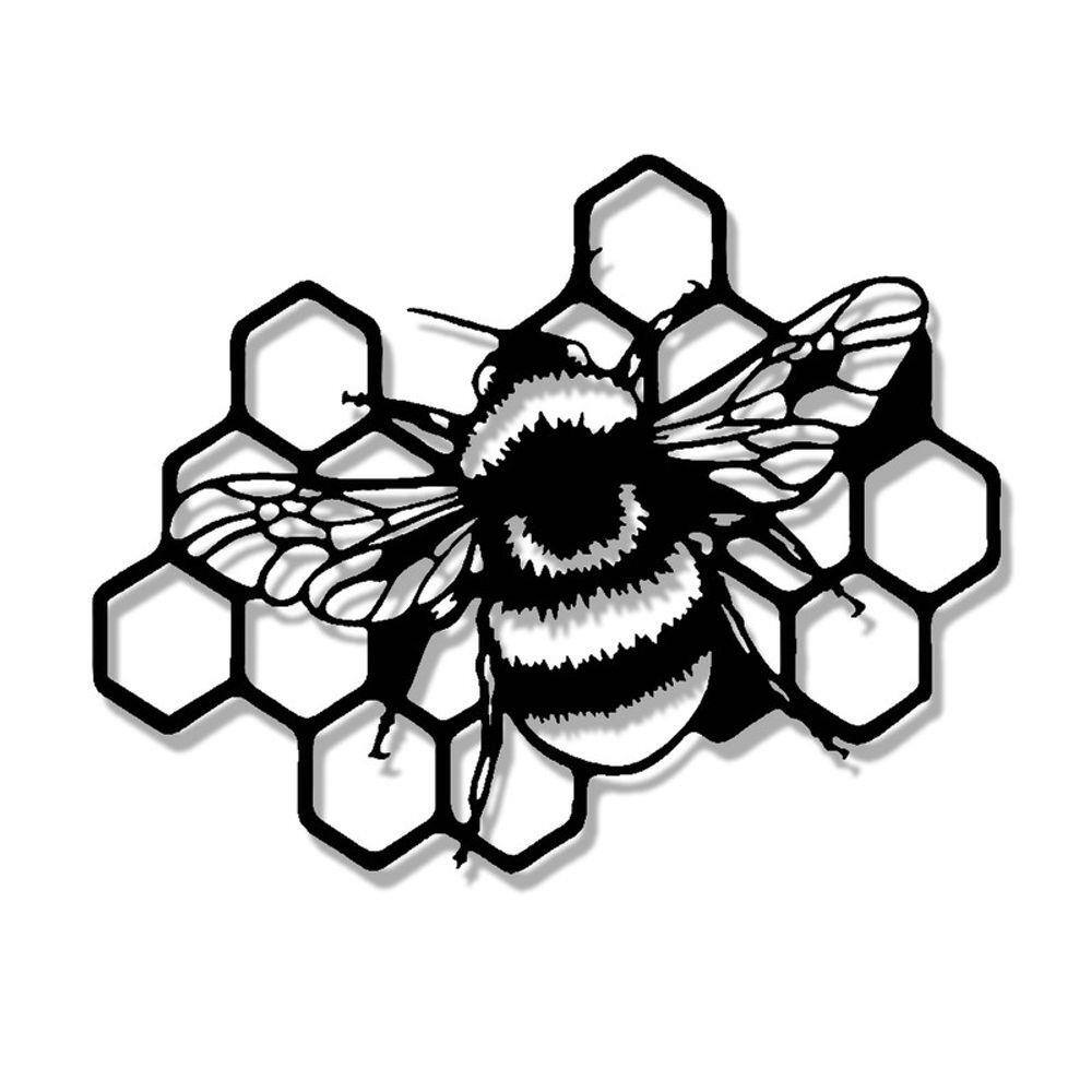 Quadro decorativo abelha e favo