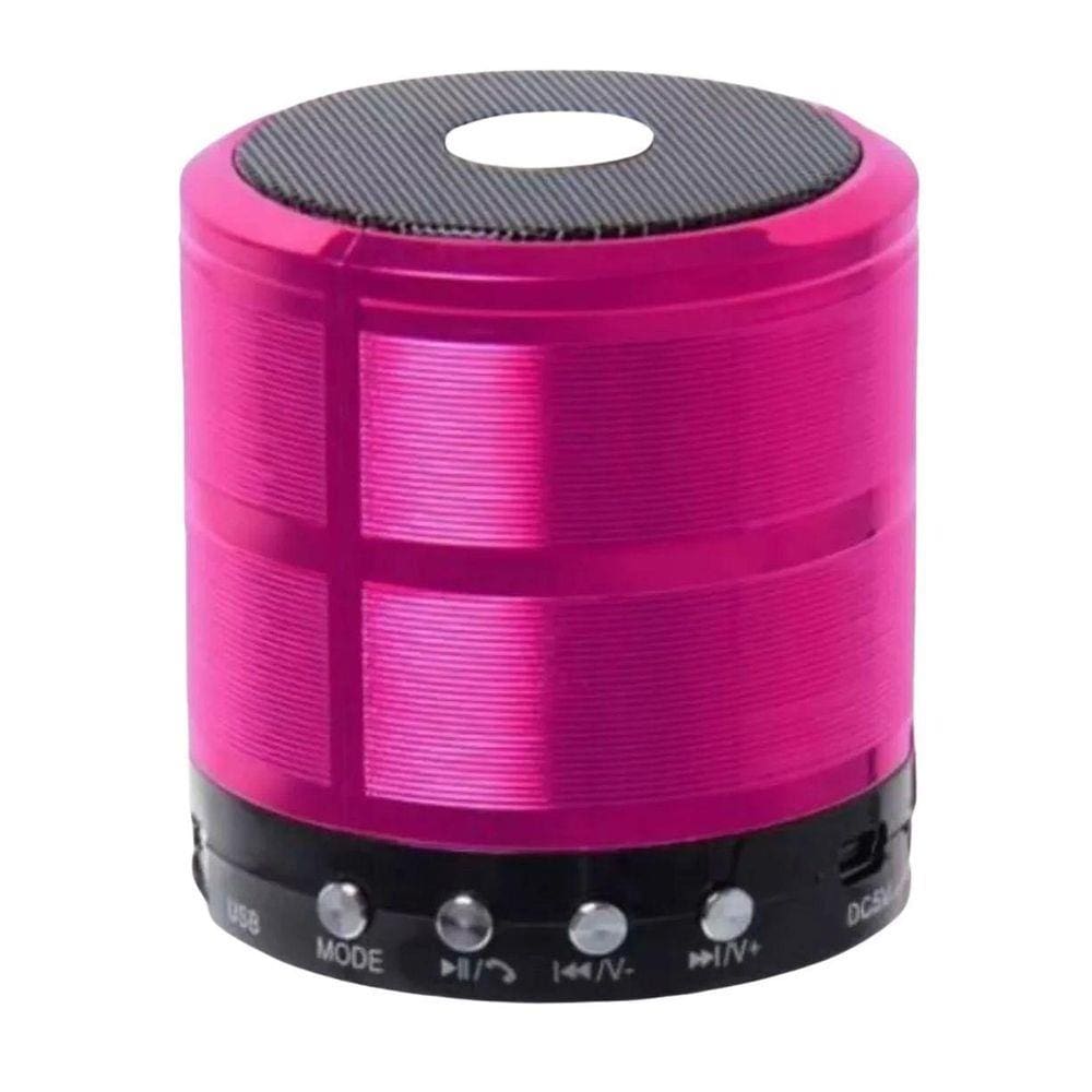 Mini Caixa De Som Portátil Speaker Ws-887 Rosa
