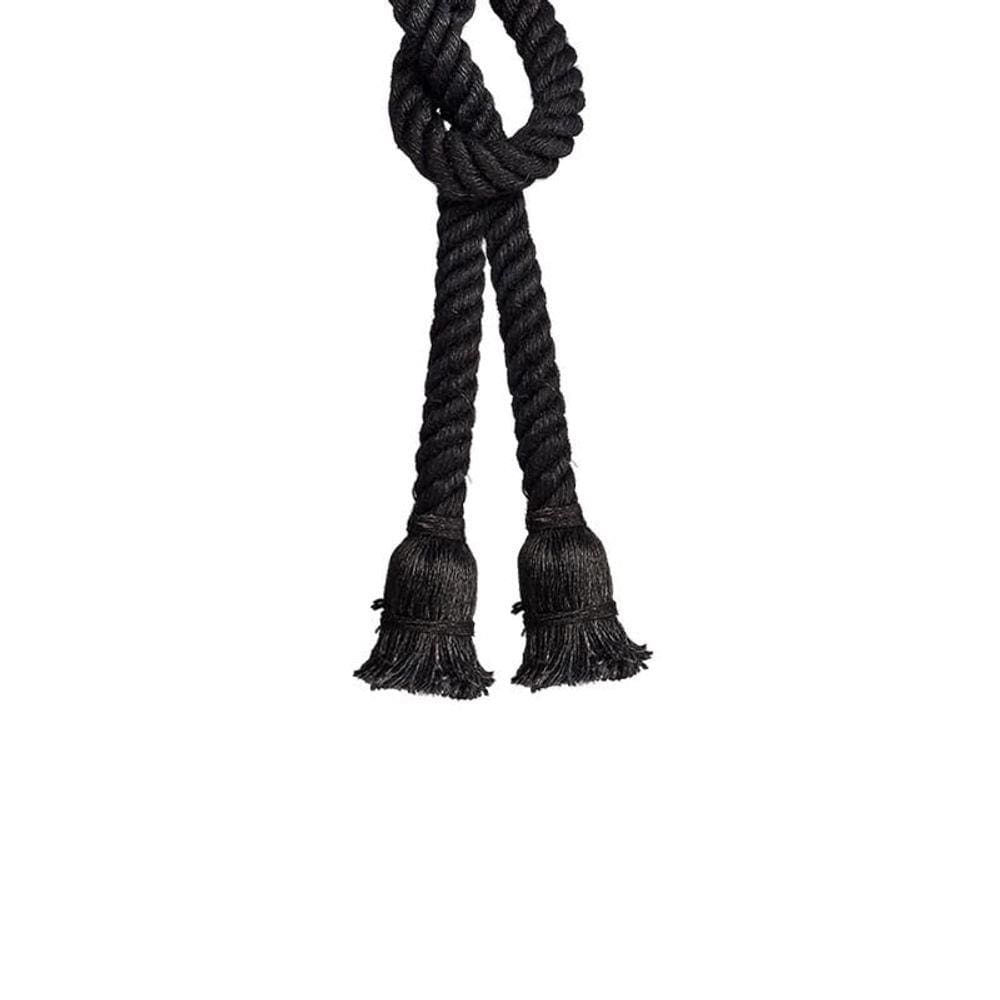 Lustre Pendente Corda para 2 Lâmpadas E27 Preto Bivolt