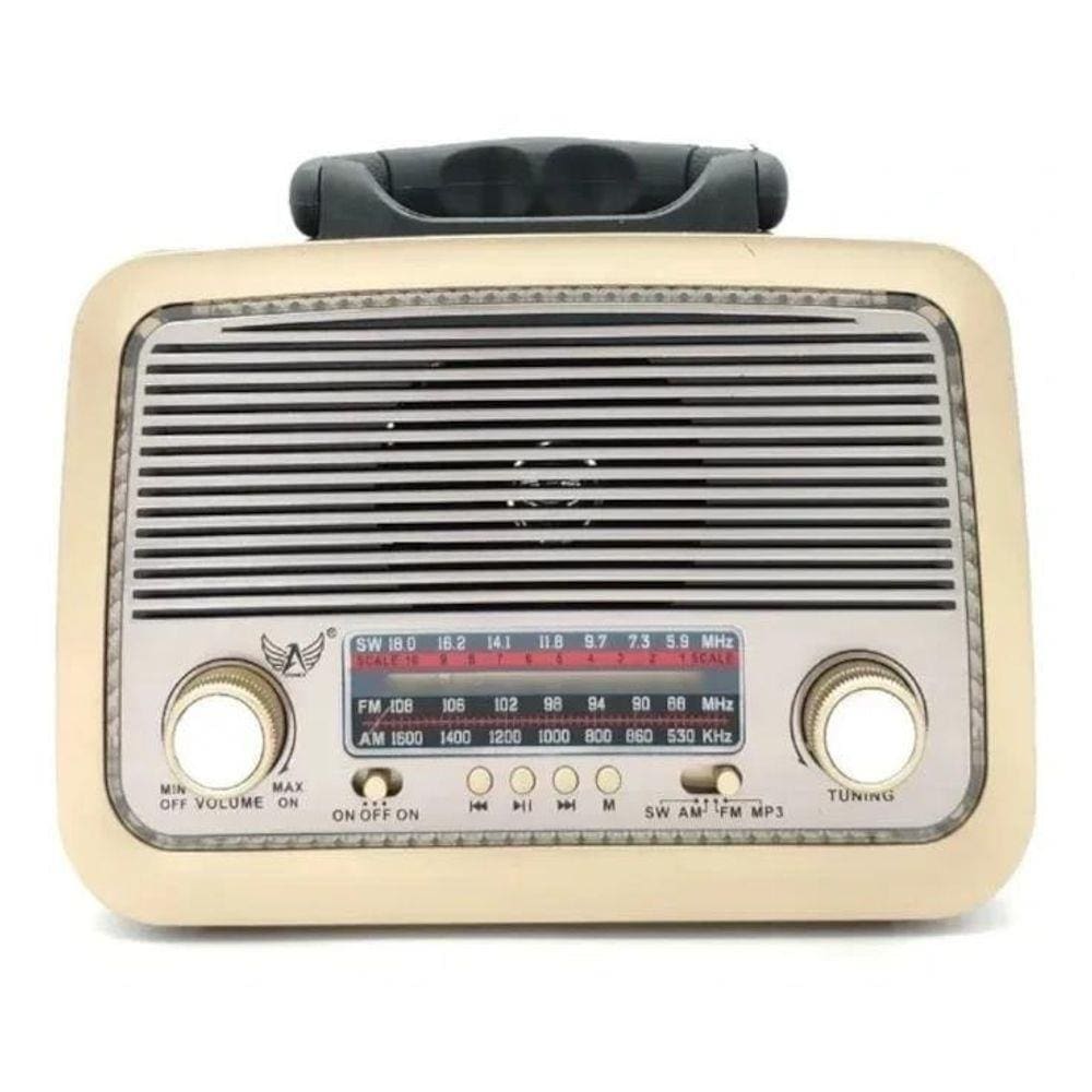 Caixa De Som Radio Retro Bluetooth Am/Fm/Sd/Usb /110V/220V