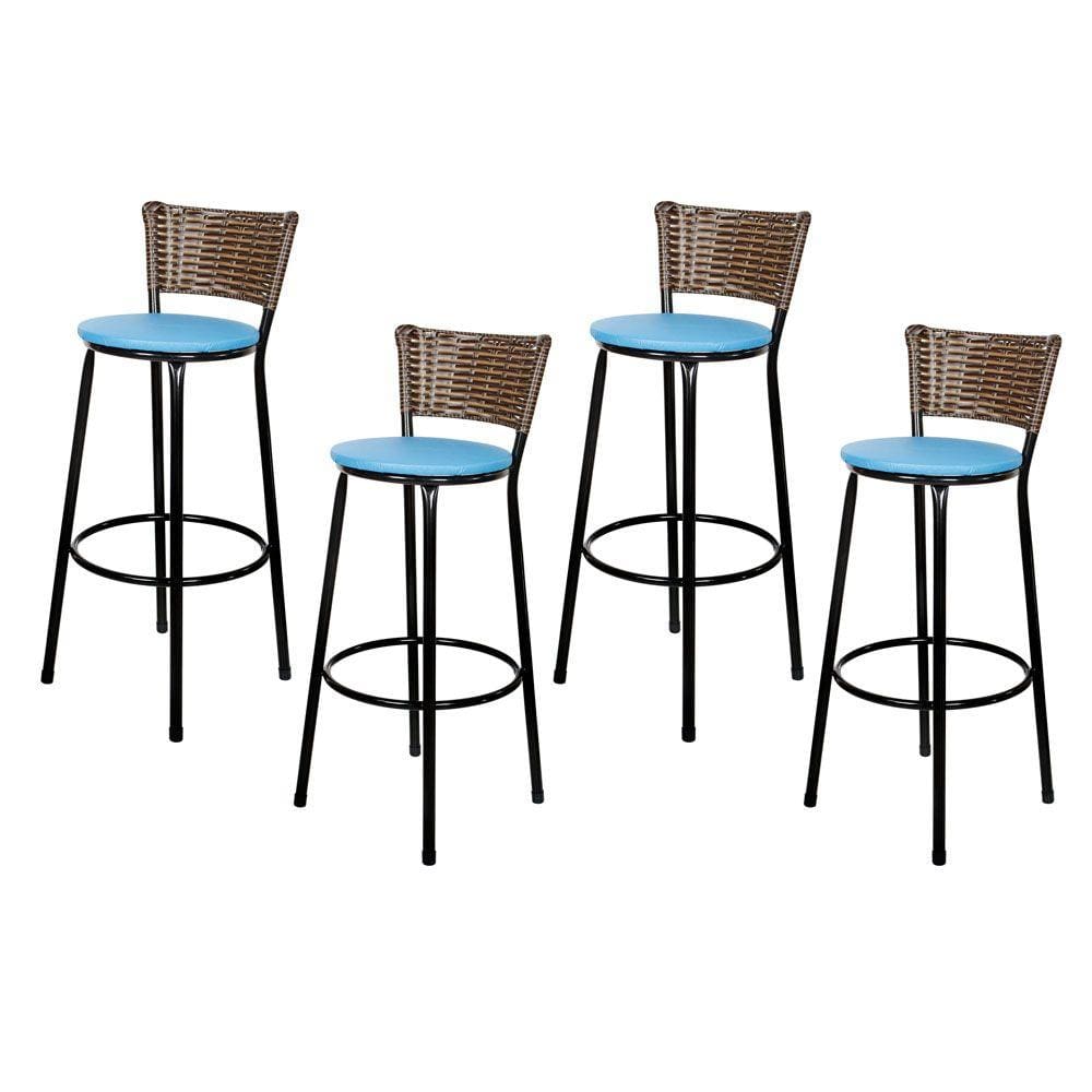 Banquetas Para Cozinha Cappuccino 4Un Assento Azul