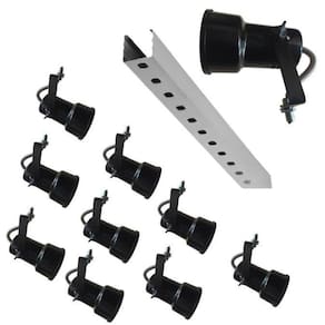 Spot Para Trilho Eletrocalha Kit 10 Peç Lam Led Bulbo/Par 20