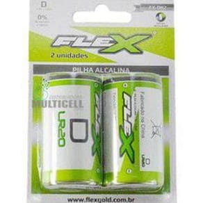 Pilha Alcalina D Grande Lr20 Cartela 2Un 1.5V Fx-Dk2 Flex