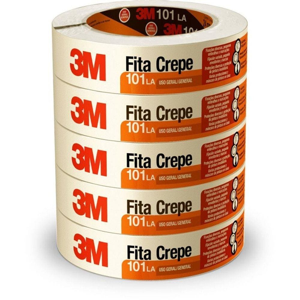 Fita Crepe 24X50m 101LA 3M 5 Rolos