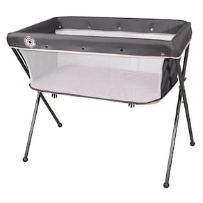 Berço Co-Leito Bari Portátil Preto Grafite Rosa - Galzerano